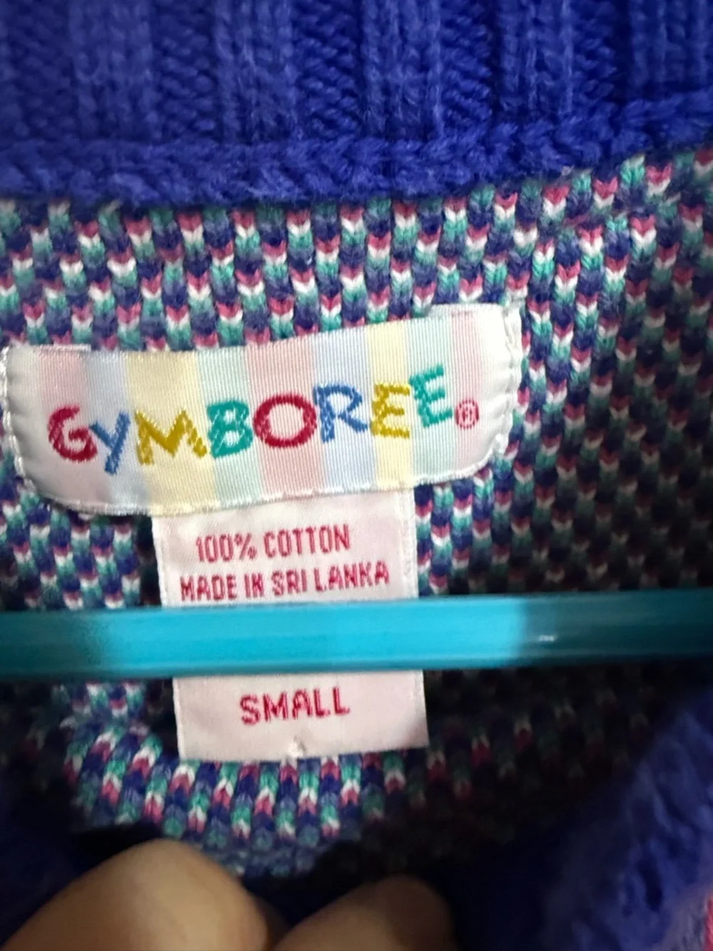 VINTAGE Gymboree Purple Knit Sweater with Pink & Teal Details